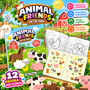 LIBRO PARA COLOREAR ANIMAL FRIENDS – ANIMALES DE GRANJA