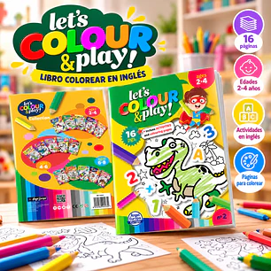 LIBRO PARA COLOREAR EN INGLÉS “LET’S COLOUR & PLAY!” – DINOSAURIOS