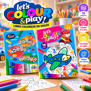 LIBRO PARA COLOREAR EN INGLÉS “LET’S COLOUR & PLAY!” – AVIONES Y AVENTURAS