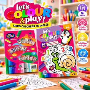  LIBRO PARA COLOREAR EN INGLÉS “LET’S COLOUR & PLAY!” – ANIMALES Y DIVERSIÓN