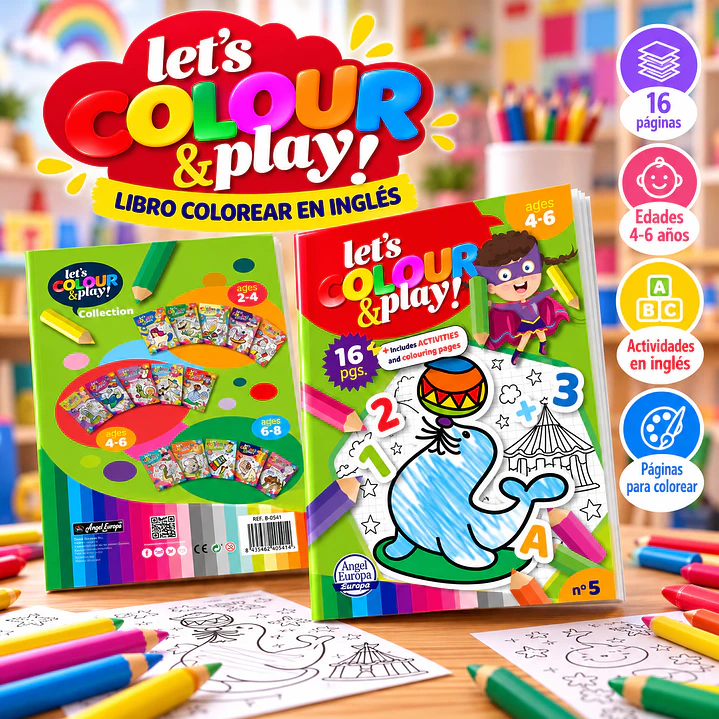 LIBRO PARA COLOREAR EN INGLÉS “LET’S COLOUR & PLAY!” – SUPERHÉROES Y DIVERSIÓN 1