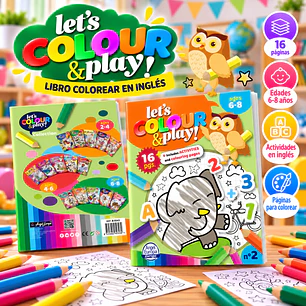 LIBRO PARA COLOREAR EN INGLÉS “LET’S COLOUR & PLAY!” – ANIMALES Y APRENDIZAJE