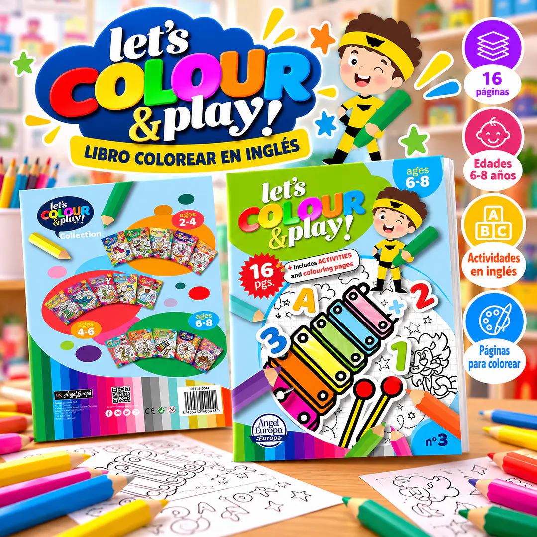 LIBRO PARA COLOREAR EN INGLÉS “LET’S COLOUR & PLAY!” – MÚSICA Y DIVERSIÓN 1