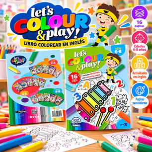 LIBRO PARA COLOREAR EN INGLÉS “LET’S COLOUR & PLAY!” – MÚSICA Y DIVERSIÓN