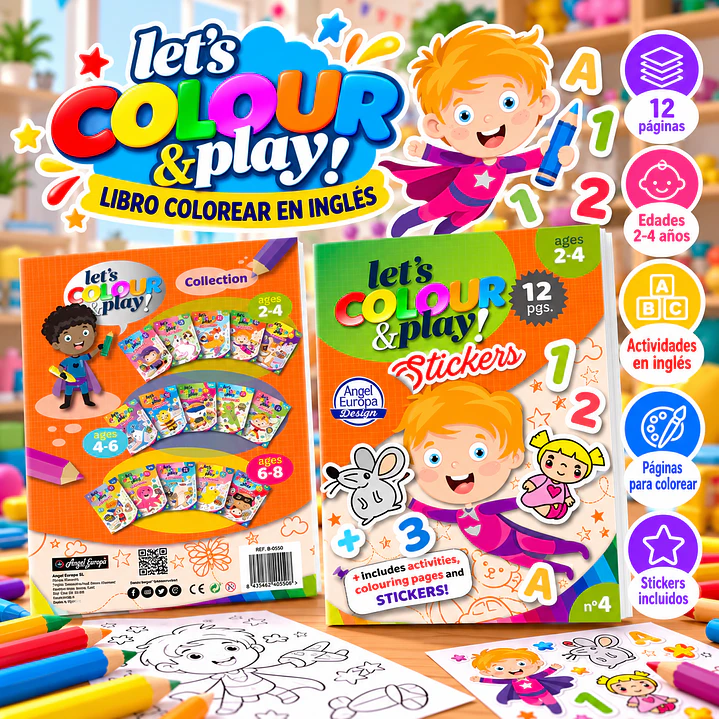LIBRO PARA COLOREAR EN INGLÉS “LET’S COLOUR & PLAY! STICKERS” – DIVERSIÓN Y APRENDIZAJE   1