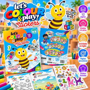 LIBRO PARA COLOREAR EN INGLÉS “LET’S COLOUR & PLAY! STICKERS”