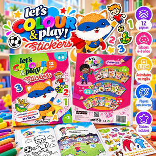 LIBRO PARA COLOREAR EN INGLÉS “LET’S COLOUR & PLAY! STICKERS”