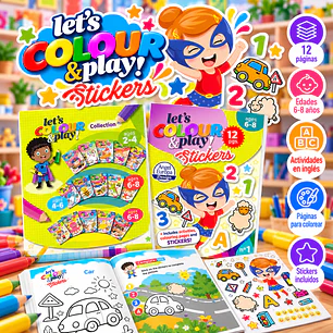LIBRO PARA COLOREAR Y ACTIVIDADES EN INGLÉS CON STICKERS