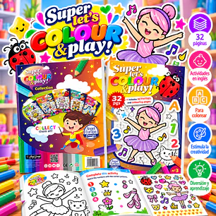LIBRO PARA COLOREAR EN INGLÉS SUPER LET'S COLOUR & PLAY