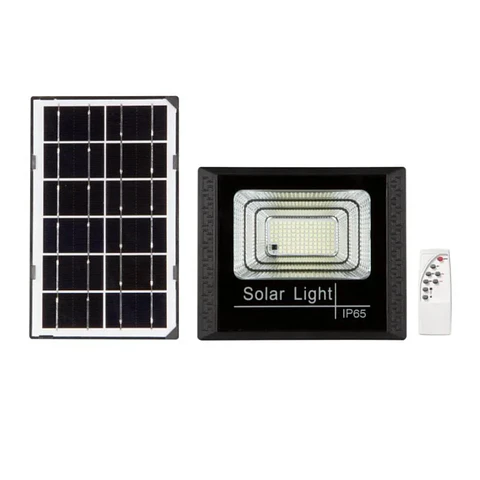 Holofote LED solar 30W 6500K Painel: Bateria 6V/6W: Controle remoto 3,2V/3000MaH [HO-SOLARFL-30W-01]