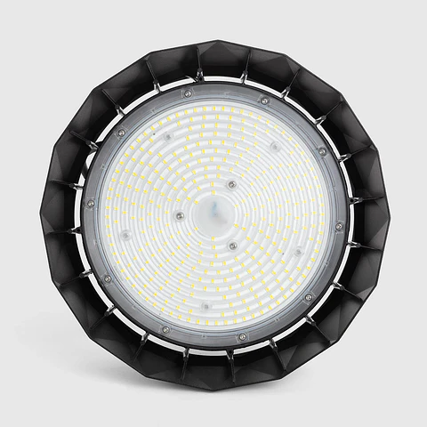 Campânula LED Industrial UFO HBM Evo LUMILEDS 190lm/W PHILIPS Xitanium Regulável 0-10V 200W Branco frio 5000K Óptica 120° Pret