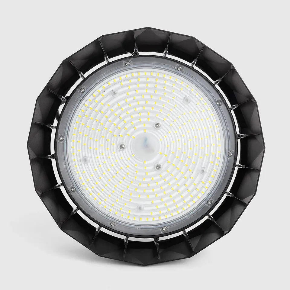 Campânula LED Industrial UFO HBM Evo LUMILEDS 190lm/W PHILIPS Xitanium Regulável 0-10V 200W Branco frio 5000K Óptica 120° Pret 1