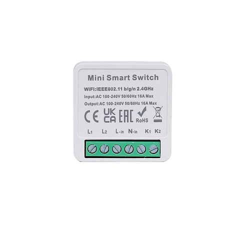 Mini Interruptor WiFi Compatível com Interruptor Convencional 2 Canais