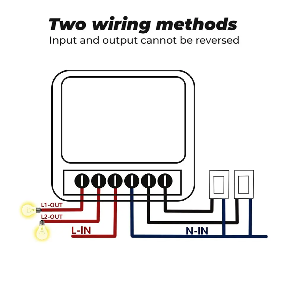 Mini Interruptor WiFi Compatível com Interruptor Convencional 2 Canais 2
