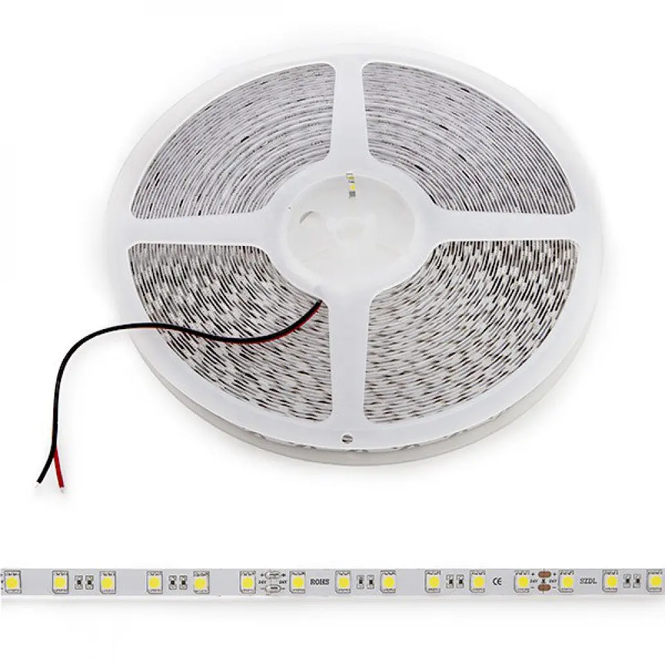 Faixa de 60 LEDs/M 14,4W 20.400Lm CRI85 6000ÂºK SMD5050 24VDC IP20 x20M 40.000H [CA-5050-60-14,4W-20M-CW]-Branco Frio 2