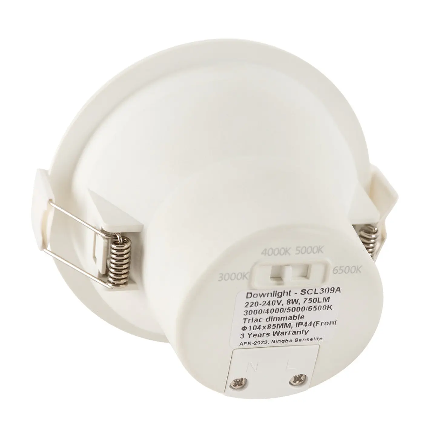 Downlight LED embutido 8W 750Lm CCT 3000-6500ÂºK (tom de luz regulÃ¡vel) 60Âº IP44 [SE-SCL309-8W-W-CCT] 2