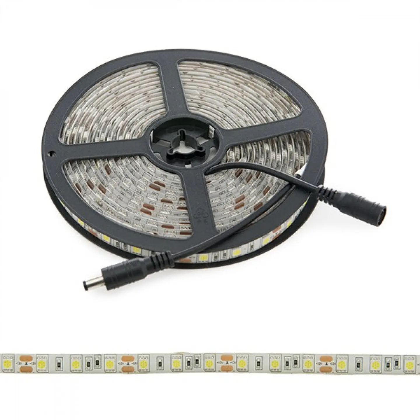 Faixa de 300 LEDs 72W 3948Lm CRI85 2700ÂºK SMD5050 12VDC IP65 x5M 40.000H [PL219010WW]-Branco Quente 1