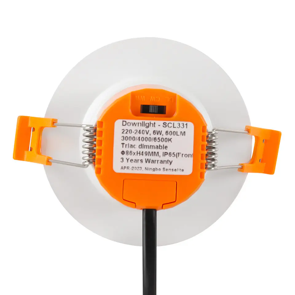 Downlight LED embutido 6W 600Lm CCT 3000-6500ÂºK (tom de luz regulÃ¡vel) IP65 60Âº Ã  prova de fogo [SE-SCL331-6W-CCT] 2
