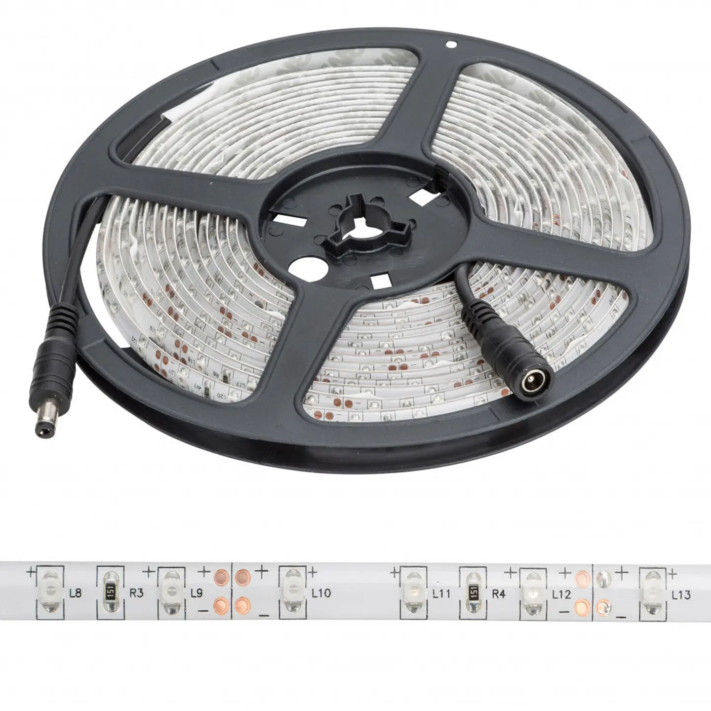 Faixa de 300 LEDs 24W 1.200Lm CRI85 6000ÂºK SMD3528 12VDC IP65 x5M 40.000H [PL219002W]-Branco 1