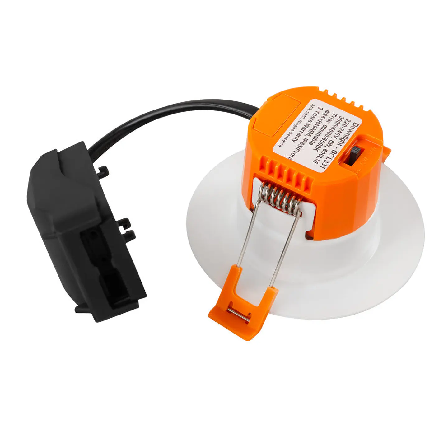 Downlight LED embutido 6W 600Lm CCT 3000-6500ÂºK (tom de luz regulÃ¡vel) IP65 60Âº Ã  prova de fogo [SE-SCL331-6W-CCT] 6