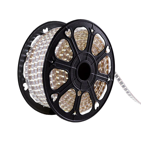 Tira Led de 120 LEDs/M 500W 1.000Lm 6000ºK SMD5050 220VAC IP65 x50M 40.000H [HO-220-120-50M-CW]