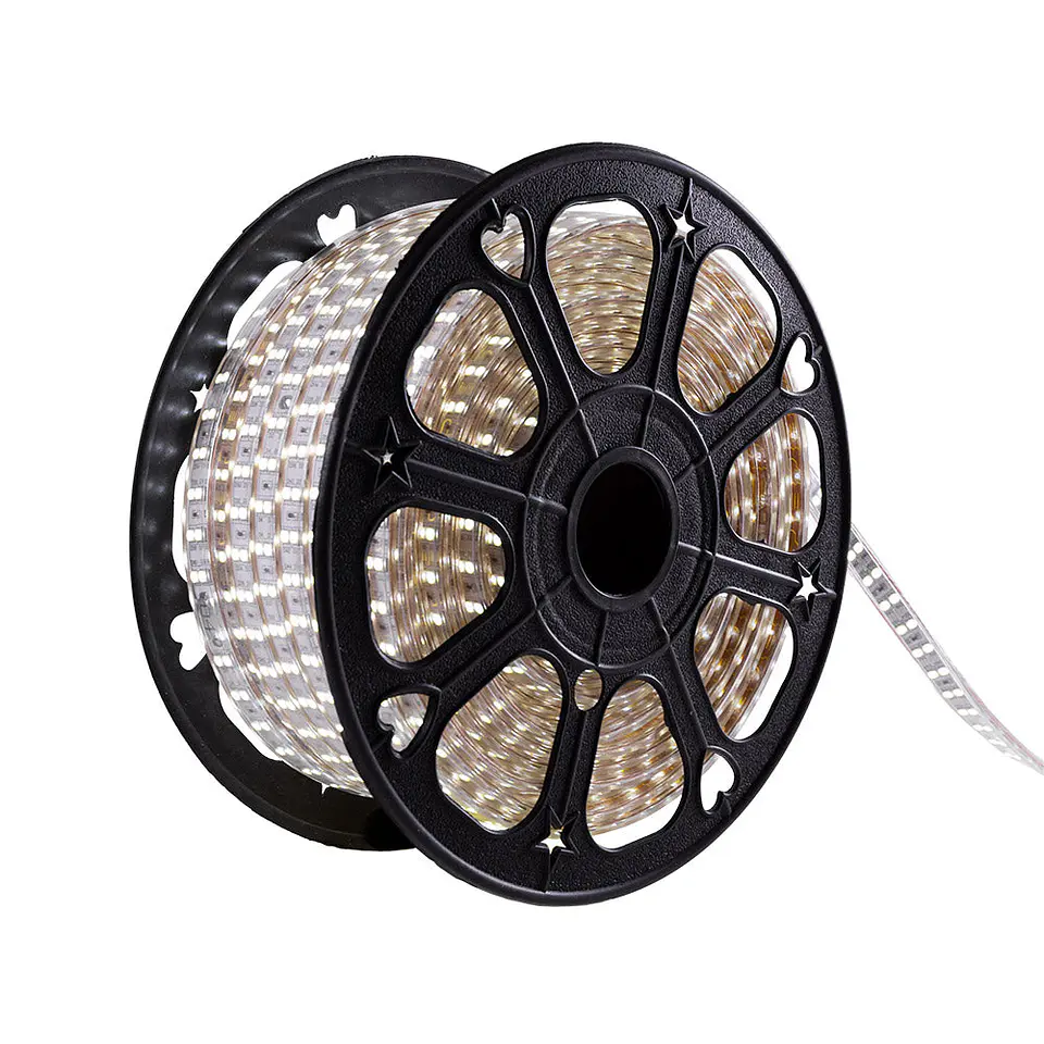 Tira Led de 120 LEDs/M 500W 1.000Lm 6000ÂºK SMD5050 220VAC IP65 x50M 40.000H [HO-220-120-50M-CW] 1