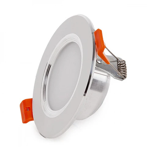 Foco Downlight LED 5W 400Lm 6000ºK Anel Prata 40.000H [PCE-DL5W-P-CW]