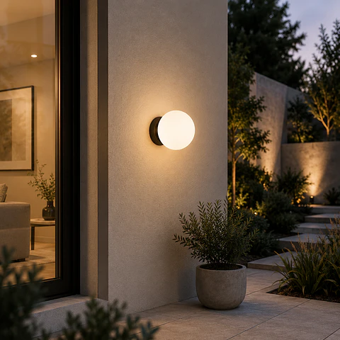 Arandela com esfera de cristal "Alba" IP44