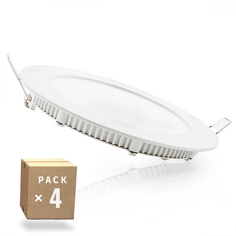 Pacote de 4 Paineis LED 9W 900Lm 2700ºK 40.000H [HO-PLCIR9W-WW-4PK-AP]