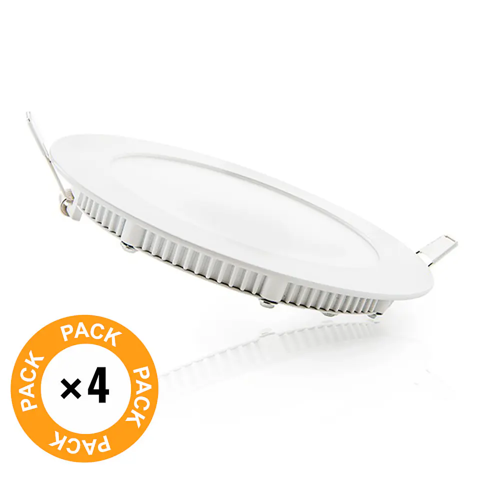 Pacote de 4 painÃ©is LED 9W 900Lm 2700ÂºK 40.000H [HO-PLCIR9W-WW-4PK-AP] 2