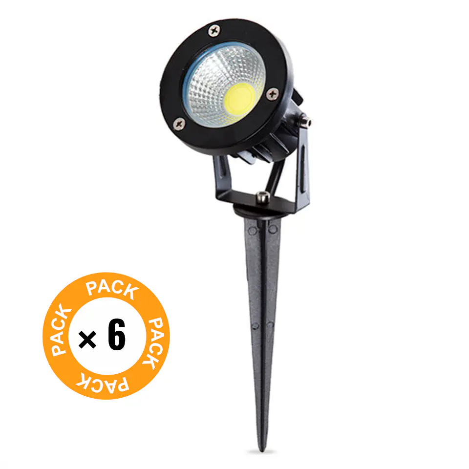 Pacote de 6 Focos LED para Jardim 9W 758Lm 2700ÂºK Spike 50.000H [SL-CPDC09-9W-WW-PK6] 2