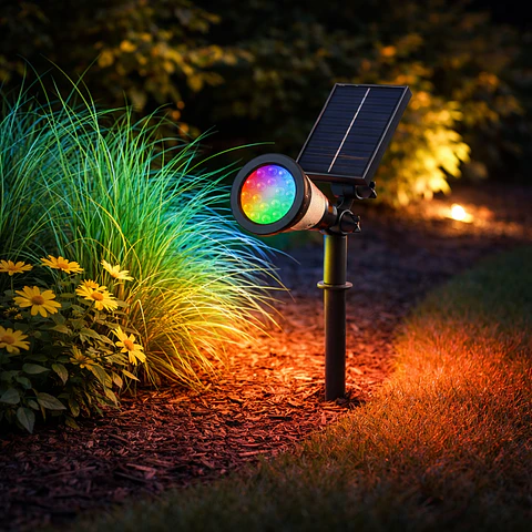 Solar LED Beacon 3000K Painel: 5.5V/1.1W Bateria: 3.7V/1200MaH [WR-SW6069-RGB]
