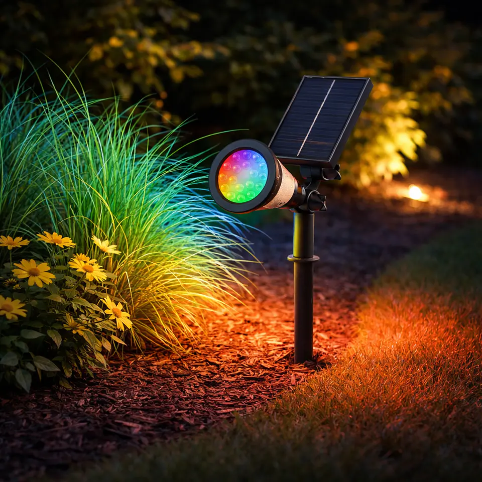 Solar LED Beacon 3000K Painel: 5.5V/1.1W Bateria: 3.7V/1200MaH [WR-SW6069-RGB] 1