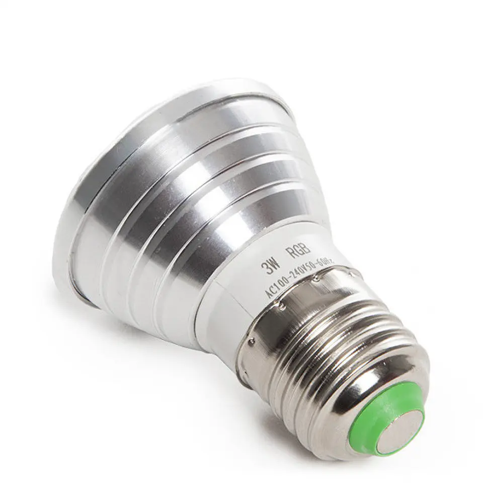 Lampada LED E27 3W RGB Controle Remoto 40.000H [PL187220-E27] 2