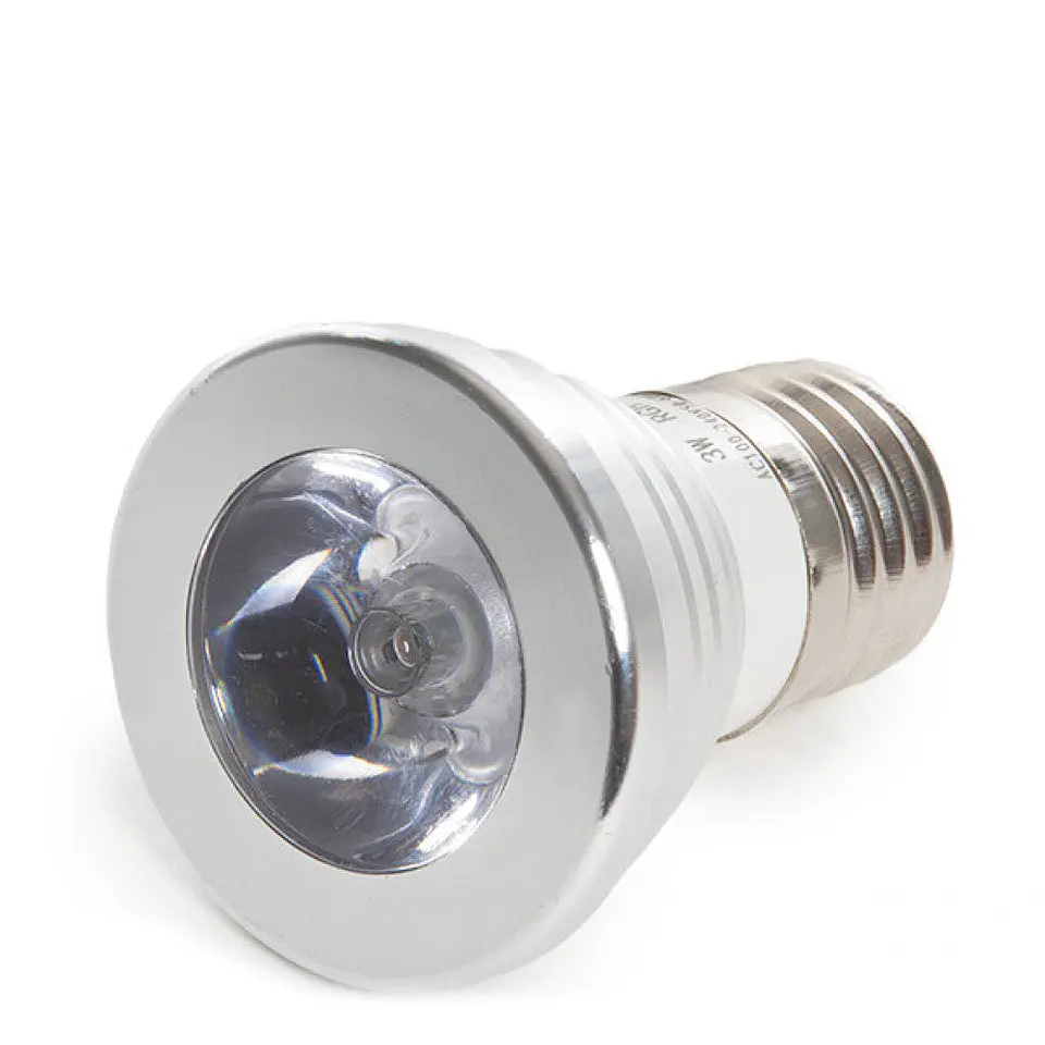 Lampada LED E27 3W RGB Controle Remoto 40.000H [PL187220-E27] 3