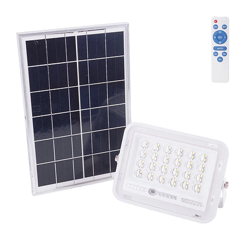 Projetor LED Solar 30W 6500K Painel: 6V/6W Battery: 3.2V/3000Mah Remote Control [Ho-Solarfl-30W-02]