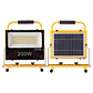 Refletor LED Solar 200W 6500K Painel: 6V/12W Bateria: 7.2V/18000MaH Controle Remoto [WR-KFL-E-200W] - Thumbnail 1