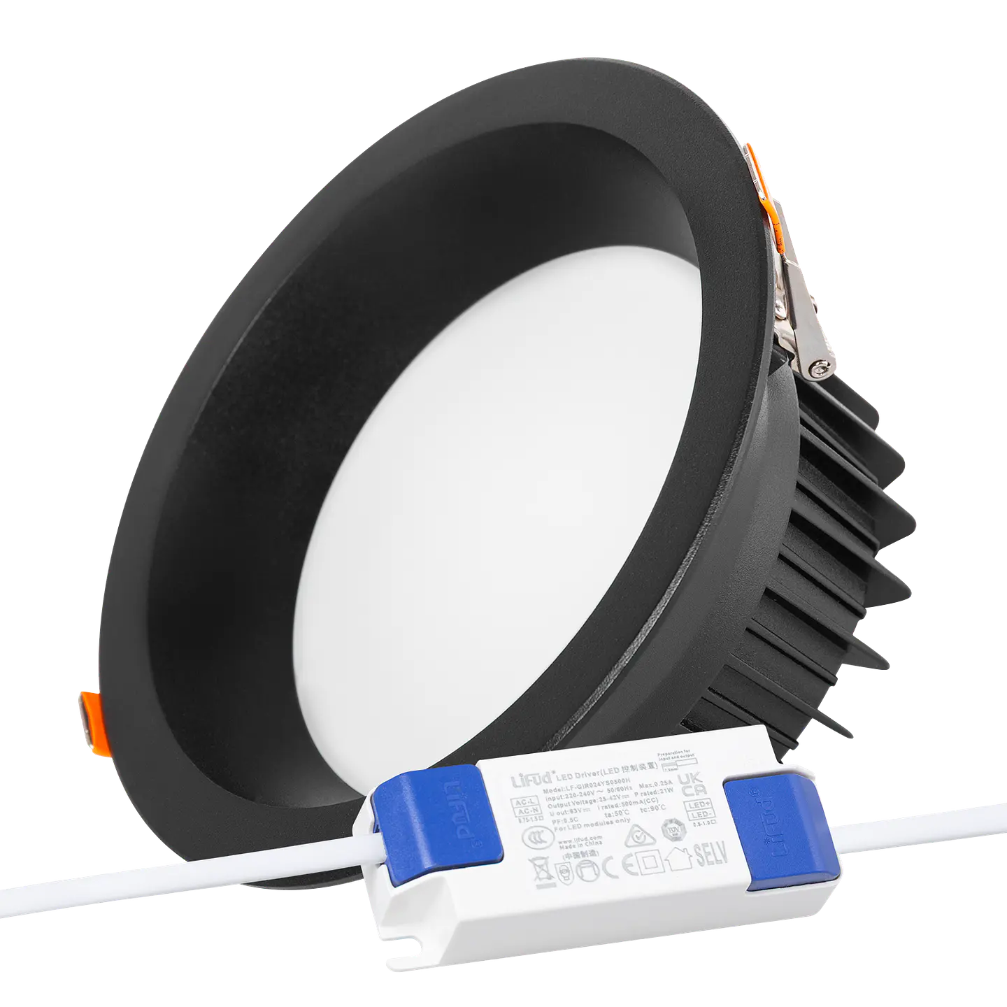Foco Downlight Circular LED 20W 2.000Lm 3000ÂºK Antirreflexo UGR19 40.000H Preto 1