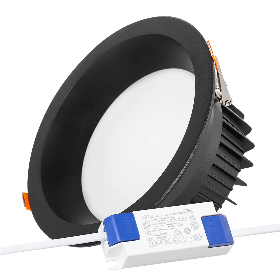 Foco Downlight Circular LED 20W 2.000Lm 4000ÂºK Antirreflexo UGR19 40.000H Preto 1