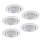 Pack de 5 LÃ¢mpadas LED GU10 6W 500Lm 6000ÂºK 40.000H - Anel Downlight Redondo InclinÃ¡vel 