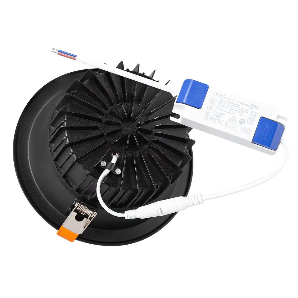 Foco Downlight Circular LED 20W 2.000Lm 3000ÂºK Antirreflexo UGR19 40.000H Preto 7
