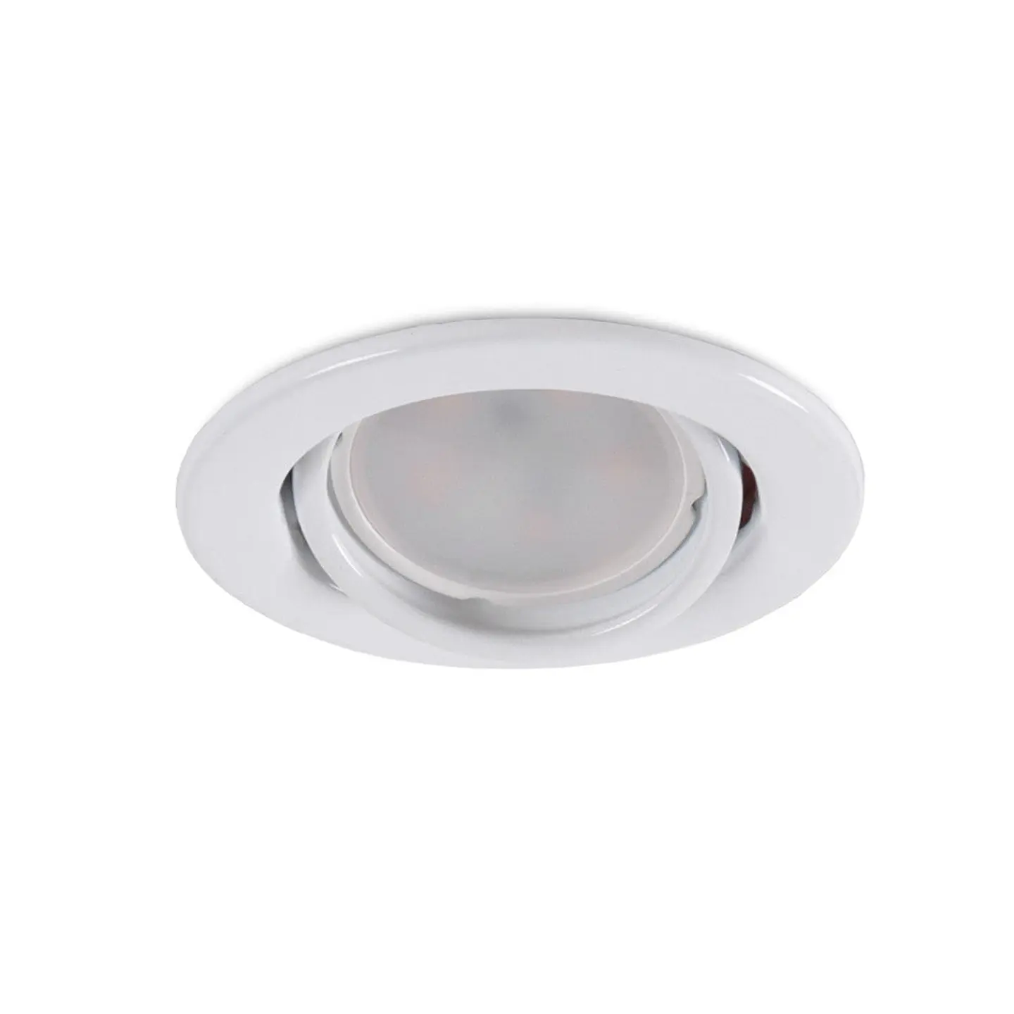 Pack de 5 LÃ¢mpadas LED GU10 6W 500Lm 6000ÂºK 40.000H - Anel Downlight Redondo InclinÃ¡vel 