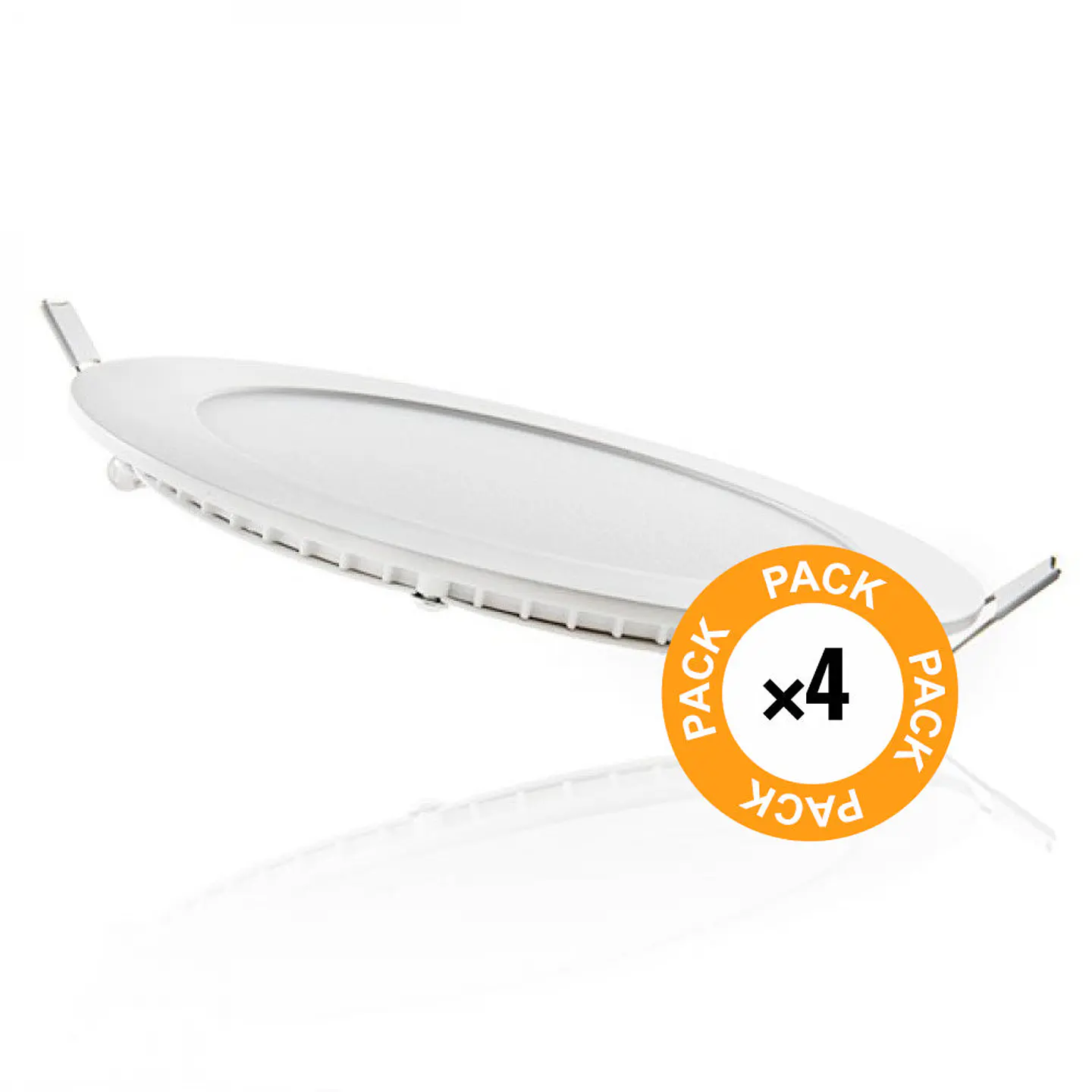 Pacote de 4 painÃ©is LED 12W 1200Lm 2700ÂºK 40.000H [HO-PLCIR12W-WW-PK4-AP] 2