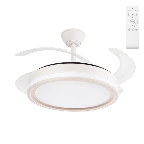 Ventilador CC Bandido, FunÃ§Ã£o VerÃ£o-Inverno, 59 W, Branco, 4 PÃ¡s, 107D, 5900 LM, 3500-4000-6500 K, Controle Remoto e Timer