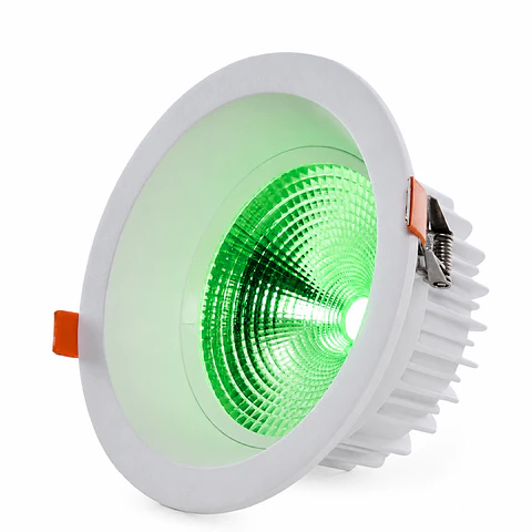 Foco LED Circular de Embutir 18W 2520Lm Antirreflexo UGR19 40.000H Luz Verde