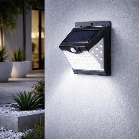Candeeiro de Parede LED 6000ºK Sensor Solar IP65 40.000H [LUM-LUM40-PIR]