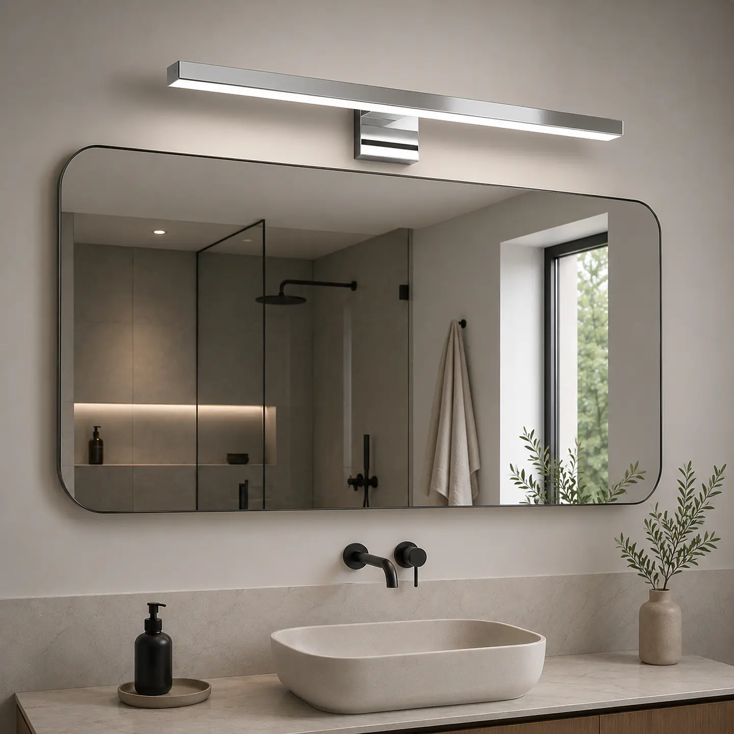 Luz de espelho LED 7W CCT Cromada 1