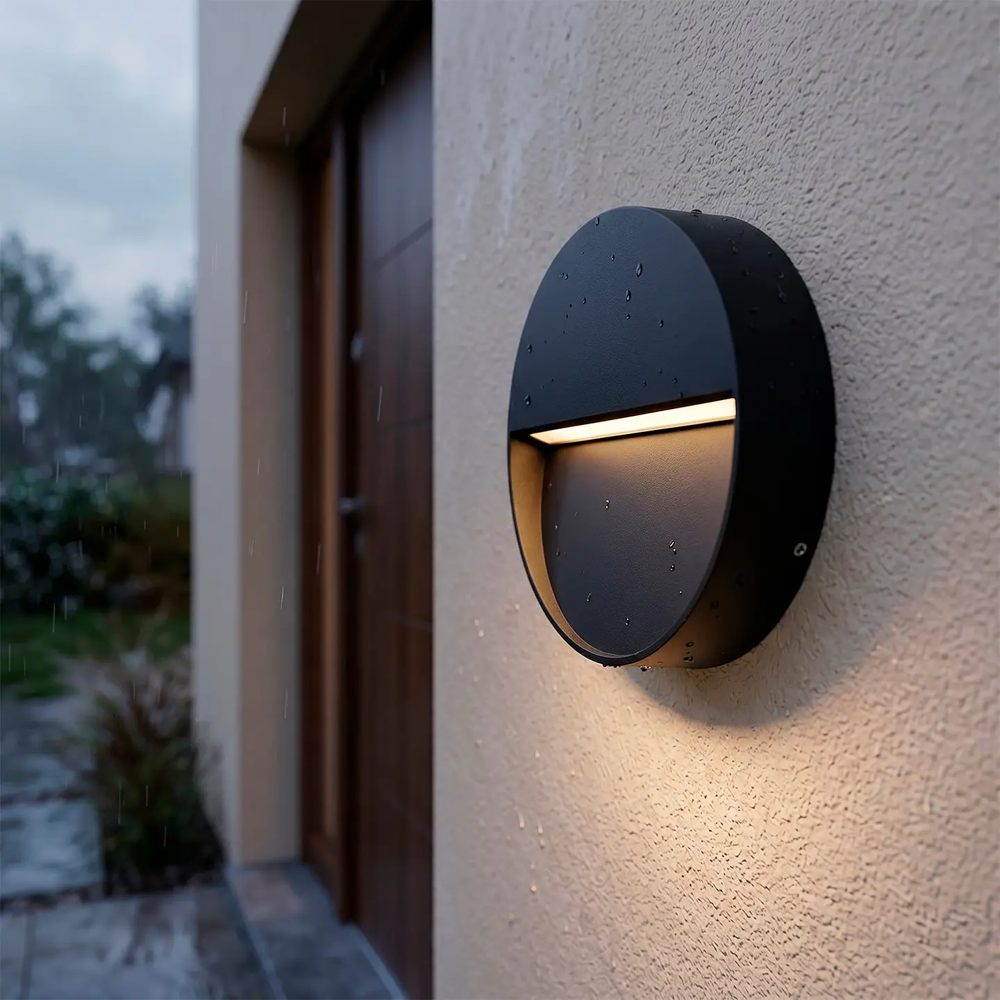 Lumiaria de parede exterior circular LED de 7 W, IP54, 2700 K 1
