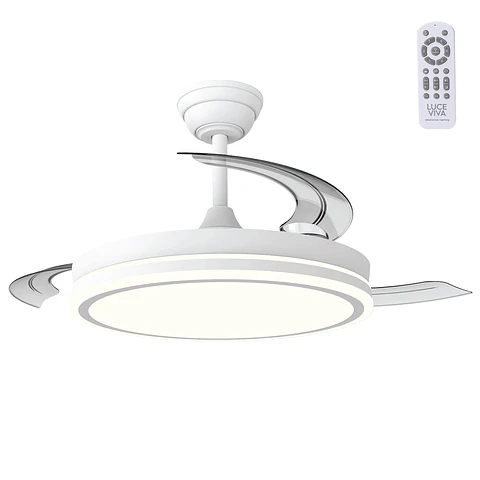 Ventilador DC "Martina", função verão/inverno, 48W, branco, 3 pás, 5040lm, 3500-4000-6500K, comando e temporizador
