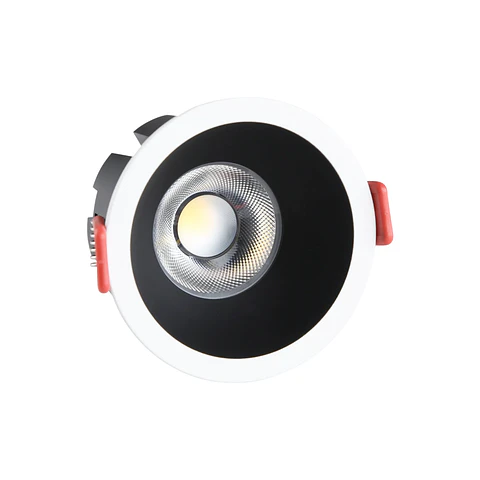 Downlight LED 8W CCT com chip OSRAM, recorte Ã˜ 75 mm, refletor preto